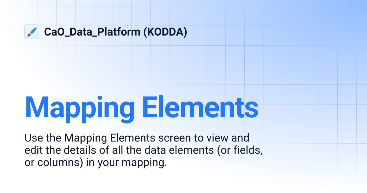 Mapping Elements | CaO_Data_Platform (KODDA)